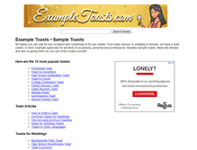 Tablet Screenshot of exampletoasts.com